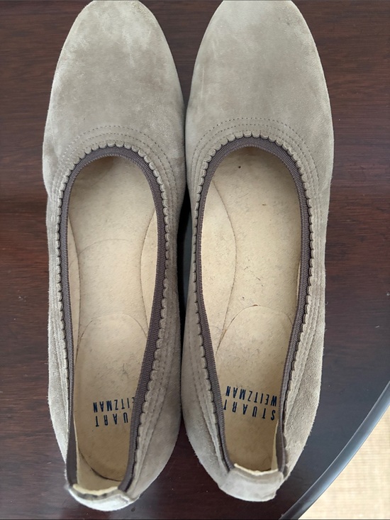 Stuart Weitzman Shoes - Stuart Weitzman Taupe Suede Ballet Flats